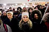 God stemning tross snøværet og kuldegradene i Oslo under demonstrasjonen.