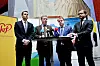 Kjell Ingolf Ropstad (KrF), Arve Kambe (H), Erlend Wiborg (Frp) og Sveinung Rotevatn (V) under dagens pressekonferanse i vandrehallen på Stortinget. FOTO: Martin Guttormsen Slørdal