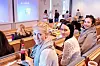 POPULÆR UTDANNING: Mange vil gjøre som Margrethe Abrahamsen (f.v.), Cecilie Tveit og Majla Dzabic, - utdanne seg til velferdsvitere på Høgskolen i Østfold. Bildet er fra en fagdag i mars i år.