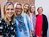 Halvparten av arbeidstiden deres går til å motivere arbeidsgiverne. Fv: tillitsvalgt for FO Anette Wagle og KVP-veilederne Anniken Wiborg, Marie Bergli, Ingrid Sofie Brevik og Heidi Kaniewski.