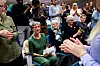 INTERNASJONAL: Stående applaus for årets sosialarbeider Gurid Aga Askeland. Hun viet takketalen til en iransk sosialarbeider som har inspirert henne.