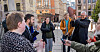 På kakefest i Stortinget for å feire at utviklingshemmede nå får en bedre oppfølgingsordning: Andrea B. Næss, Torbjørn Vereide, Caroline Holth, Petter Østreng og Jarle Eknes.