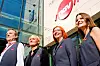 NY TID: Sosionomene og velferdsviterne ensretter stilen med tekstiler. Fra venstre: Leif-Erik Opedal,  Ann-       Kristin Riiser, Kristin Johansen og Tone Halvorsen.