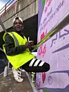 Jaber er deltaker på introduksjonsprogrammet for flyktninger i Sarpsborg og var med på kunstprosjektet.