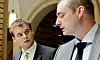 Arbeids- og sosialminister Robert Eriksson (th) møter motbør i sin iver etter å legge attføringsfeltet ut på anbud fra KrFs Kjell Ingolf Ropstad (tv). Nå kommer saken inn i budsjettforahandlingene med regjeringen.