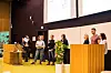Studenter ved Oslomet presenterer praksisprosjekter ved Den uavhengige sosialrådgivningen og Kirkens byminsjons akuttovernatting for tilreisende.
