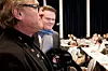 TANKEVEKKER: - Spesielt å diskutere ekstremisering i norske fengsler bare få kilometer fra utøya, mener regiontillitsvalgt for FO i friomsorgen Hedmark, Vidar Vold. Statssekretær Ove Vanebo (Frp)(bak) mener regjeringen er på god vei til mer effektiv straffegjennomføring og tilbakeføring.