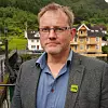 AKSJONIST: Tor Åge Berglid leder demonstrasjonen i Stryn.