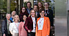 Delegasjonsleder Marit Selfors Isaksen (nr. to f.h. foran) er stolt over delegasjonen, her på vei inn til fem lange dager på kongress.
