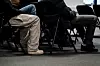 Elever fra Bjørnholt videregående skole hører foredraget.