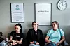 Sidsel Strand (t.h.), Siren Haugland og Fernanda Arrendondo fra Ungdomstjenesten i Kristiansand.
