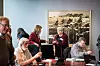 NÅ STARTER DET: Det lenge varslede pensjonsslaget innledes i årets tariffoppgjør i Spekter.  Bildet: LO Stat gjør seg klar ved forhandlingsbordet i Spekters lokaler på Majorstua i Oslo