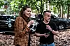 På reisen spilte Ole Henrik Kråkenes fra FO inn podkastepisoder med alle FO-ambassadørene. Her er Hilde Brunsvik i aksjon før møtet med CODECA starter.