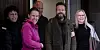 FO Trøndelag har to års erfaring med å være sammenslått. F.v. Jorunn Kjerkol, fylkesleder, Marit Monsø Bosness, nestleder, Nils Karlsholm, fylkessekretær, Trond E. Reitan, organisasjonstillitsvalgt og Bente Aune Bragstad, fylkessekretær.