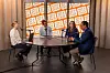 PANEL (f.v): Her er programleder Ida Bing, sammen med komiker Hani Hussein, journalist Cathrine Kahrs i LO-Aktuelt og LO-sekretær Fawsi Adem.