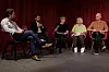 Fra venstre: Ordstyrer Andreas Christiansen Halse fra Agenda, Venstre-politiker Sveinung Rotevatn, arbeids- og inkluderingsminister Marte Mjøs Persen, FO-leder Mimmi Kvisvik og Agenda-rådgiver Alex Fjeldavli.