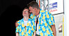 Marius Kristiansen og Kjell Grinden har vært  konferansierer på Morodalfestivalen i mange år. Her er de ikledd konferansier-dressene.