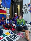 Elisabeth Gerhardsen  var til stede under aksjonen for å gi råd og veiledning til aksjonistene og å gjøre kjent at SANKS har et samtaletilbud.