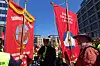 Både de fire streikende LO-forbundene og andre luftet fanene på fredagens markering.