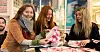 Likelønnsaksjonistene Rigmor Bjerche, nestleder i LO i Trondheim; Silje Salomonsen, leder i Trondheim SV; og Kari Kristensen, leder i Rødt Trøndelag.