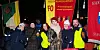 FO-erne Arnhild Skaanes (f.v.), Inger Lisbeth Heglad, Runa Hjertø, Mona Berger, Marit Monsø Bosness og Trond Reitan aksjonerte for likelønn i Trondheim torsdag kveld.