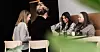 Benedikte Ljøen (f.v),  Elsa Irene Kjærstad (med ryggen til), Eileen Connor og Anne Grethe Bakke er barnevernskonsulenter i Ålesund kommune. De synes det er urettferdig at de ikke har betalt lunsjpause.