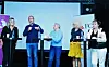 Gunn Marit Helgesen (fra høyre) og Mari Trommald er glad for mer trøkk på barnevern fra politikere, her representert ved Silje Hjemdal (FrP), Geir Jørgen Bekkevold (KrF) og 
Cecilie Knibe Kroglund (Ap).