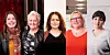 Fv: Else Tjeldnes (Oslo), Randi Skavhaug (Troms), Runa Hjertø (Trondheim), Eva Aarskog (Bergen) og  Hanne Kro Sørborg (Vest-Agder) deltok på Kvinnepolitisk nettverksmøte hos FO fredag 21. september 2018