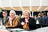 Hans Ole Rian (Musikernes fellesorganisasjon), Anne Finborud (Skolenes Landsforbund) og Mimmi Kvisvik (FO)