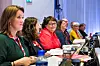 Ingunn Strand Johansen (i rødt) krever en klar LO-strategi for å få få flere medlemmer med høgskole- og profesjonsutdanning.