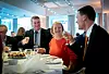 FO-leder Mimmi Kvisvik sammen med Hans-Christian Gabrielsen og leder i LO Media, Tore Ryssdalsnes, under LO Medias 10 års jubileum.