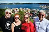 NY POLITIKK: Ordfører Jone Blikra fra Arbeiderpartiet (f.h.), varaordfører fra Rødt, Charlotte Therkelsen Sætersdal, LO-leder i Kragerø, Jorunn Tisjø og Øyvind Olsen fra SV.