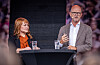 LO-leder Kine Asper Vistnes og NHO-sjef Ole Erik Almlid
